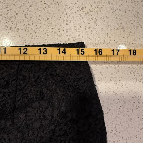J.Crew Black Lace Pencil Skirt 6 Whimsigoth Office Workwear Modest Elegant - Picture 8 of 8